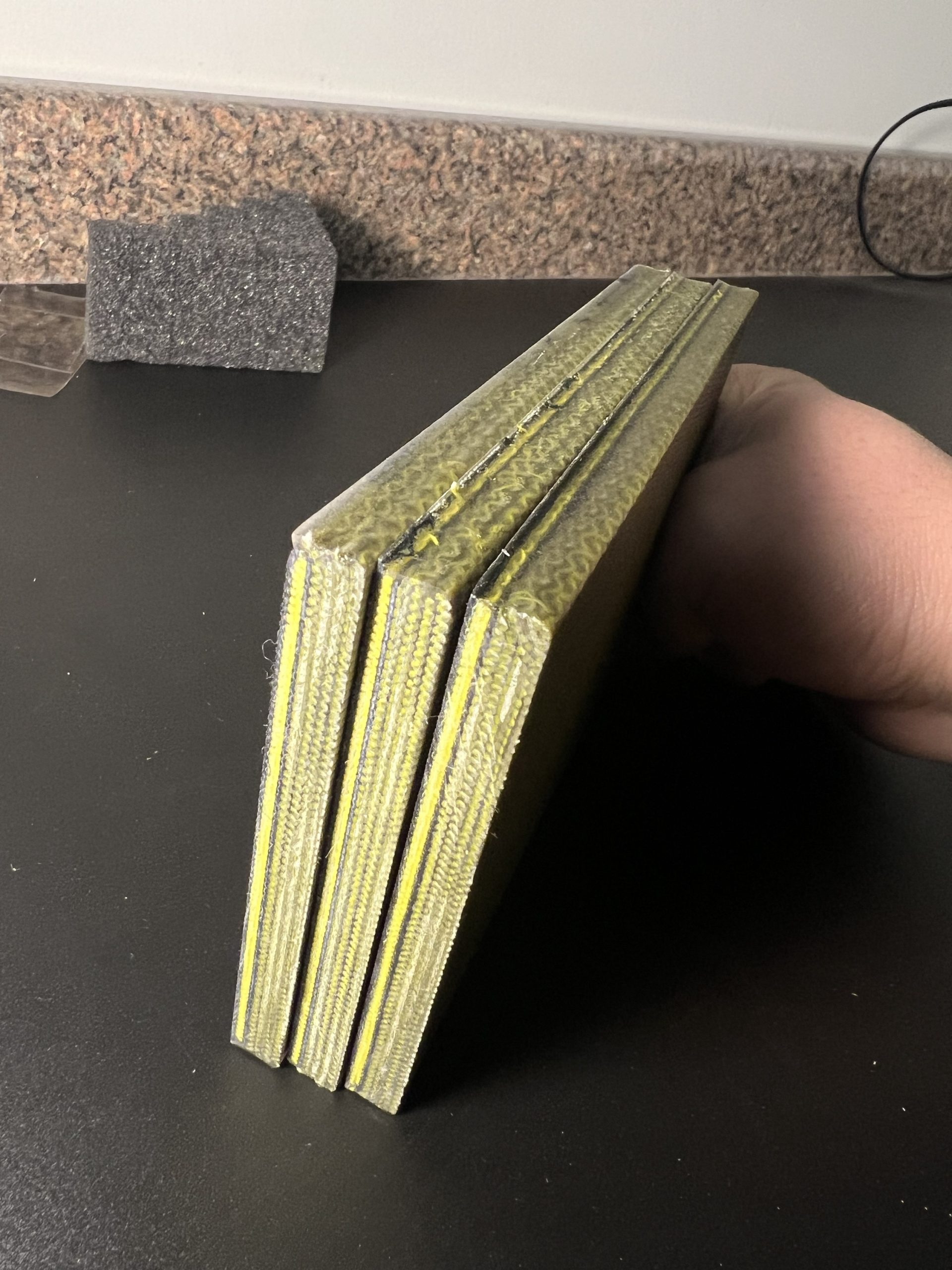 OD green with yellow firehose micarta (slab)