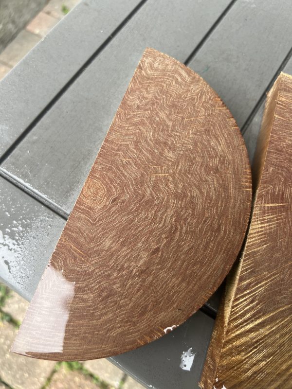 Crushed micarta half rounds.