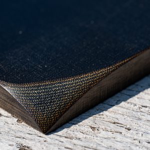 Vintage green and black lined linen