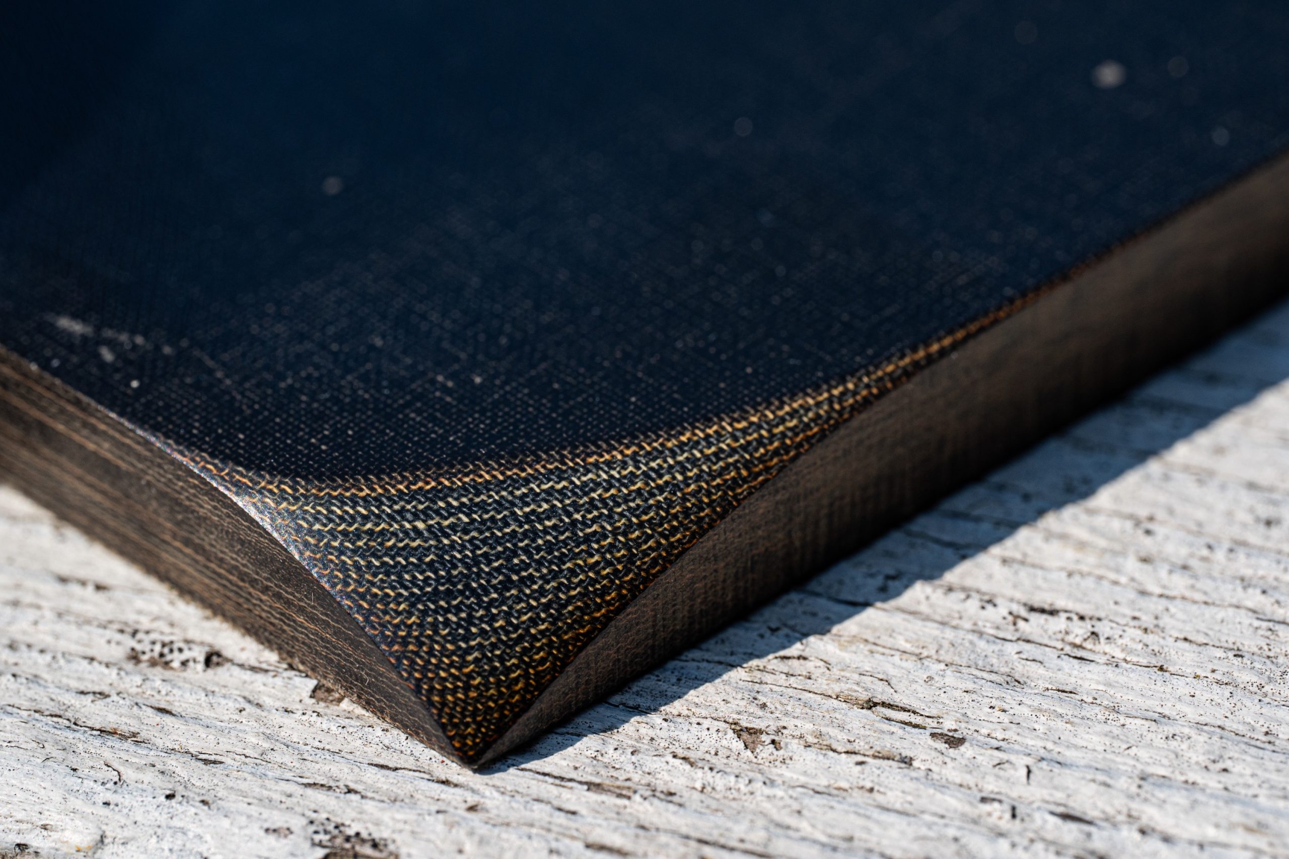 Vintage green and black lined linen
