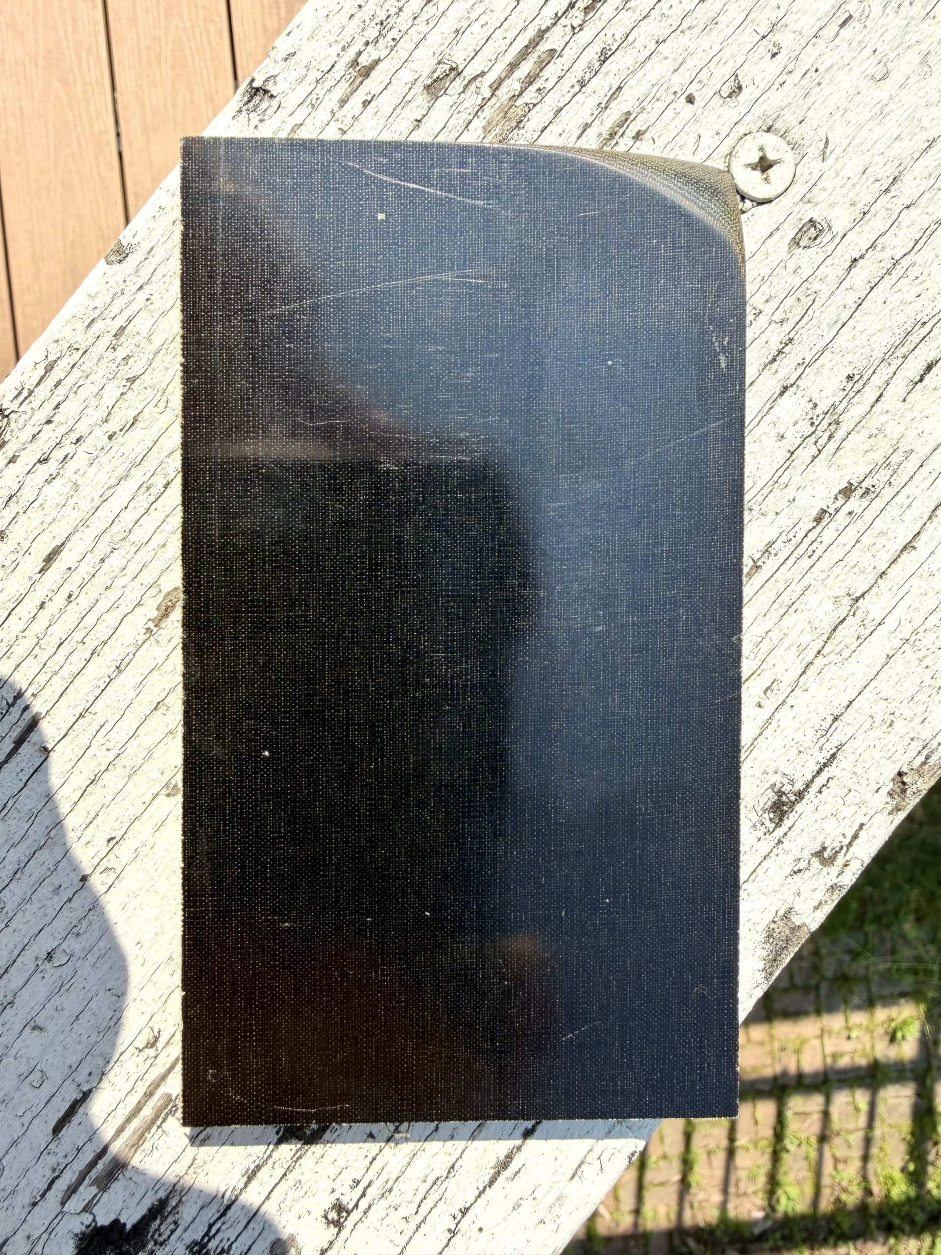 Vintage green and black lined linen - Image 2